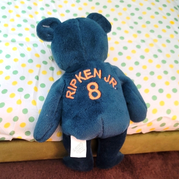 Bamm Beanos Vtg Collectible Cal Ripken Jr Green Bear #8 1998  9" NWT - Picture 2 of 9